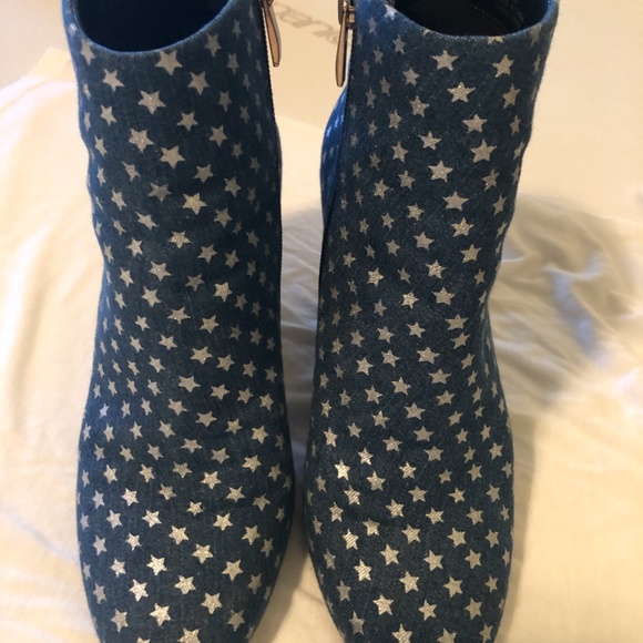 Star-Patterned Denim Ankle Boots - Picture 2 of 6